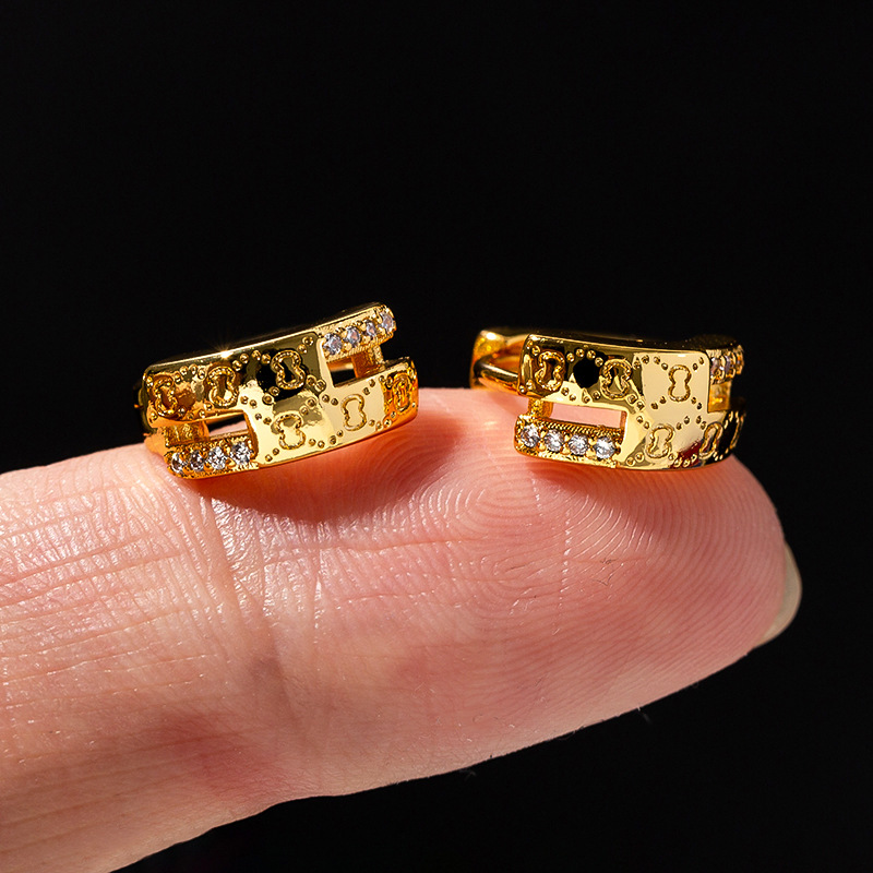 Women's Gender 1 Pair Simple Style Geometric Circle Copper Zircon Hoop Earrings