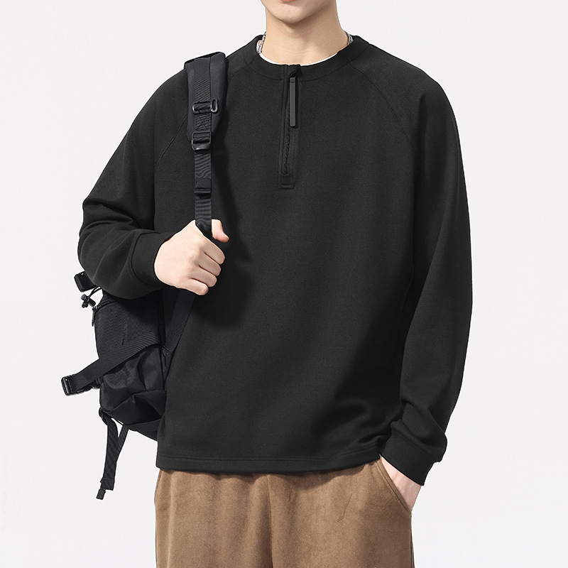 Retro autumn long-sleeve, base T-shirt, American style, oversize