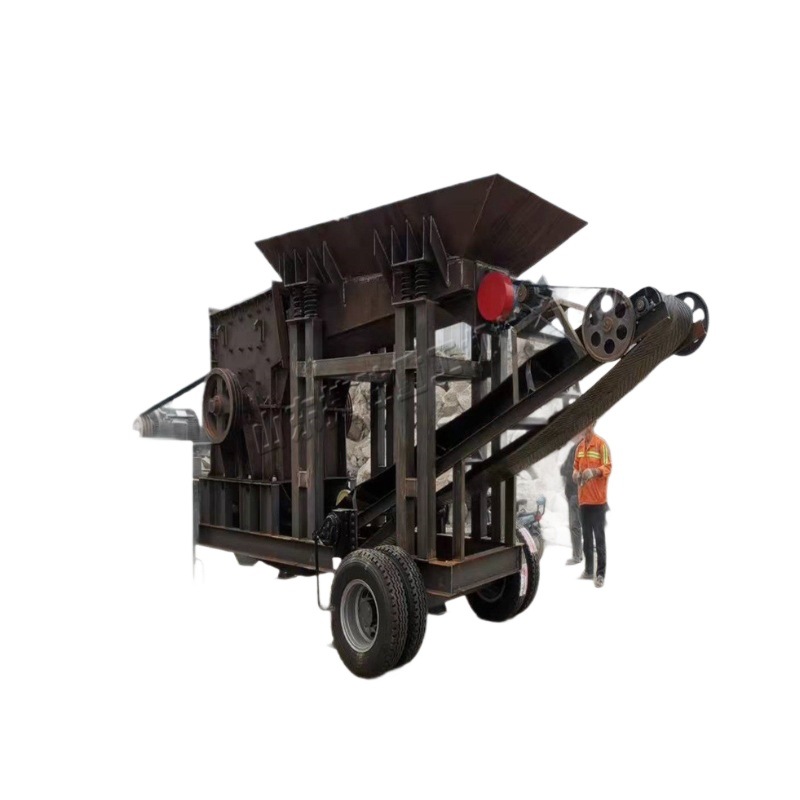 triturador móvil de piedra de construcción, pulverizador de gangue de carbón, triturador de martillo pesado tipo contenedor de basura de construcción