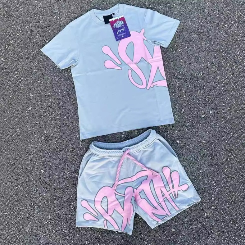 European and American-style Street Hip-hop Men's and Women's Letter Printing Loose Short-sleeved Top Men's Summer Fashion Brand Casual Sports suit