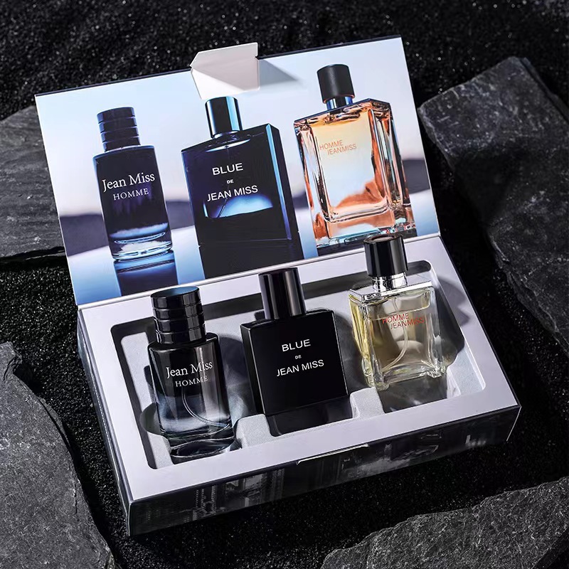 Cross-Border Popular Three-Piece Set of Gift Box Perfumes for Men and Women, Fresh and Long-Lasting Woody Fragrance Cologne, Foreign Trade Wholesale