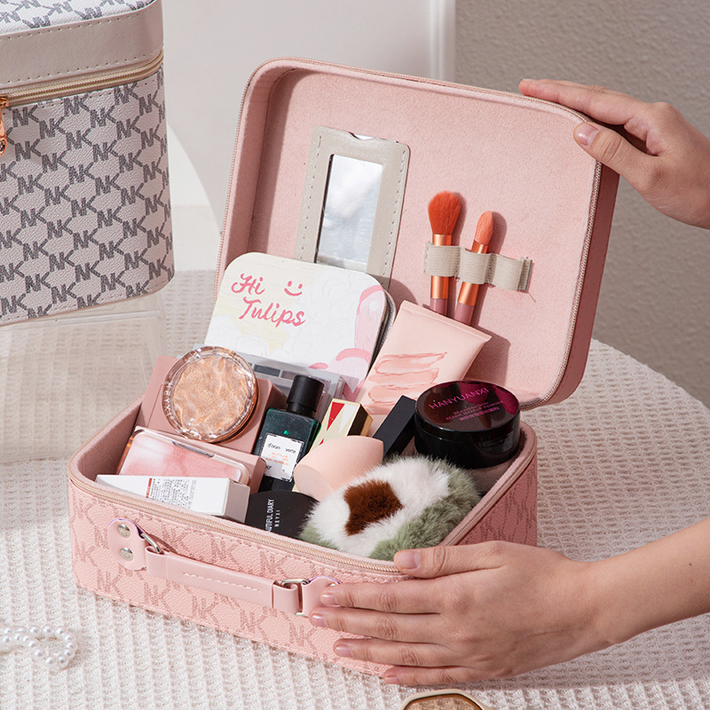 Caja de maquillaje de recuerdos de boda Caja de regalo Productos para el cuidado de la piel del hogar de gran capacidad para organizar maletas Almacenamiento de belleza