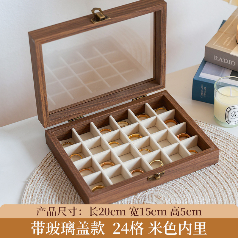 首饰收纳盒精致高档绒布盒小型戒指项链耳钉珠宝饰品多功能收纳盒|undefined