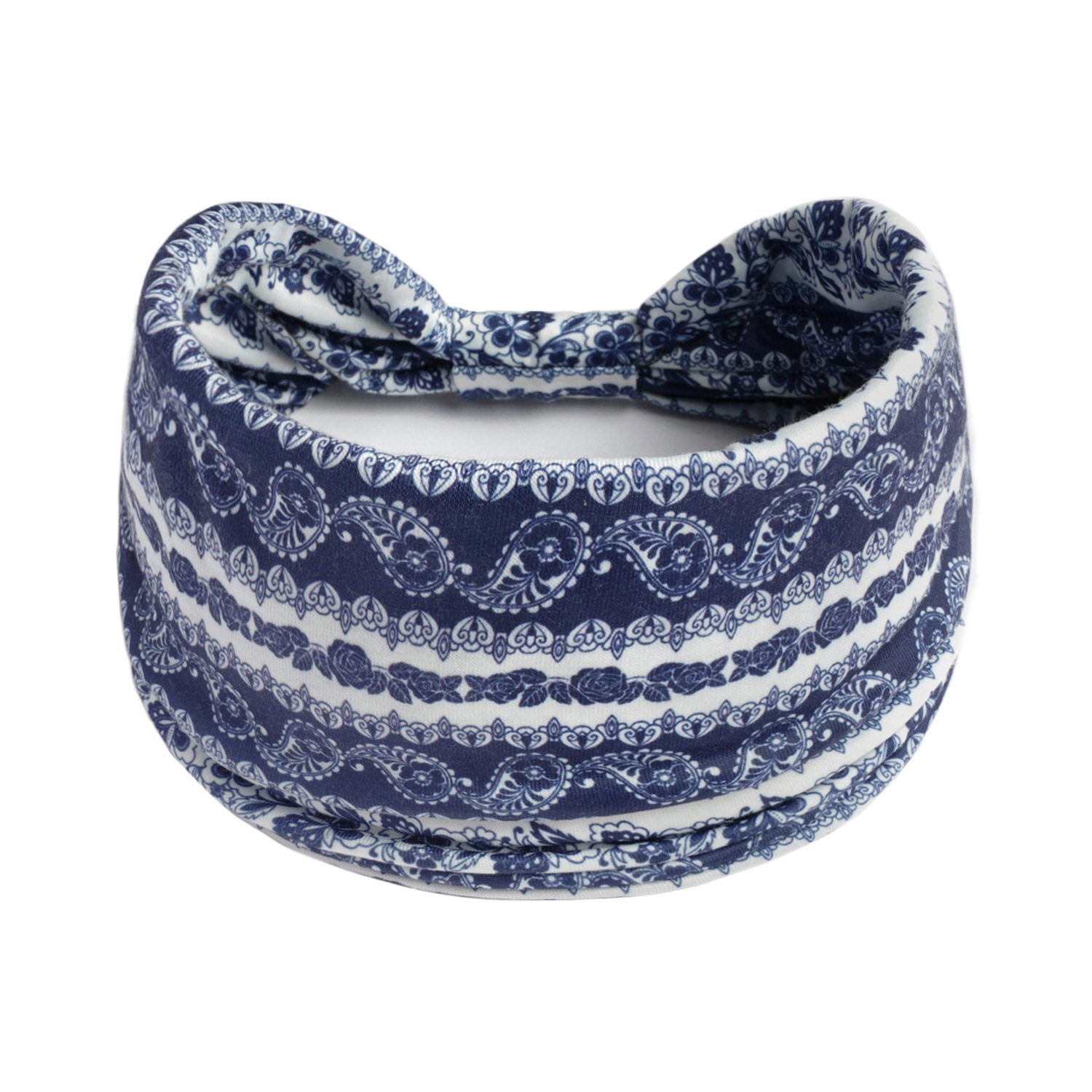 Europa y América nueva impresión elástica deportiva correa de cabello damas banda ancha correa de cabello turbante retrógrado joyas para el cabello de yoga