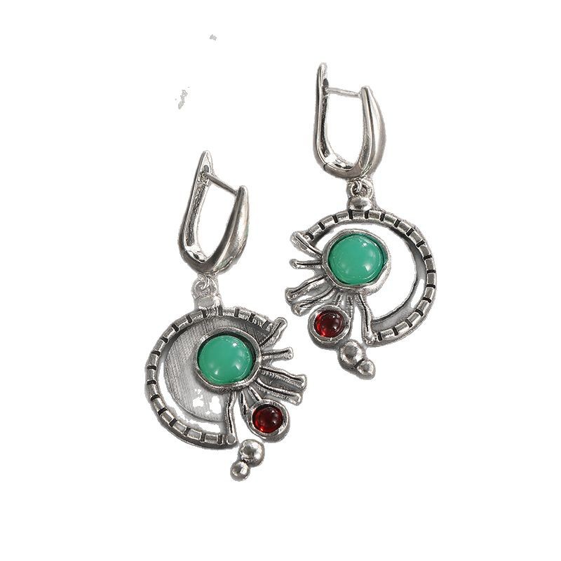 Boho Turquoise Retro Creative Personality Alloy Quality Earrings