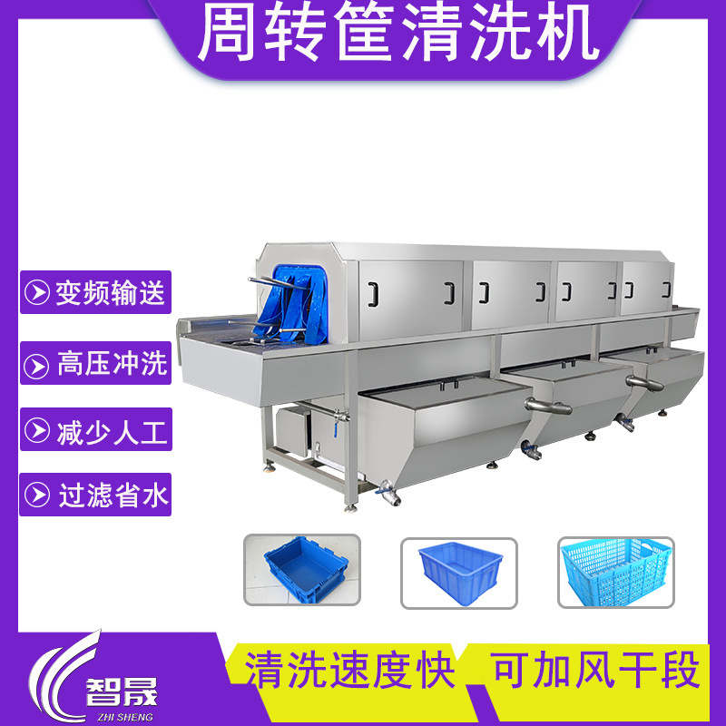máquina de lavado de cajas máquina de pulverización de alta presión máquina de lavado de cestas marco de plástico máquina de lavado de cestas rotativas de frutas y verduras máquina de lavado de cestas