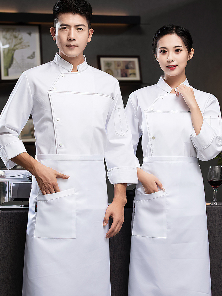 Ropa de trabajo de chef de estilo romántico francés de alta calidad, ropa de otoño e invierno para hombres y mujeres, herramientas de cocina de catering, chef ejecutivo