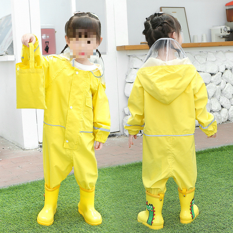 Z1J Kidsren's Raincoat One-Piece Kidsren's Toddler Student Full-Body Waterproof Boys and Girls One-Piece Rain Pants Set Rain Gear