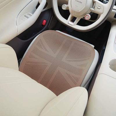 Summer Car Seat Cushion, Universal for: Universal seat cover - union-jack-flat-style-chestnut-brown-front-seat-universal-model