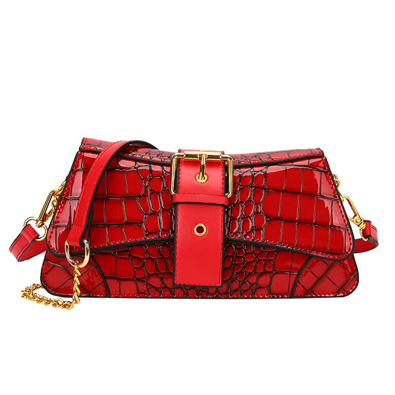 Bolso de la axila retro estilo de Hong Kong 2023 Verano nueva bolsa de la cadena transfronteriza textura hombro patrón de cocodrilo bolsa de mensajero de las mujeres