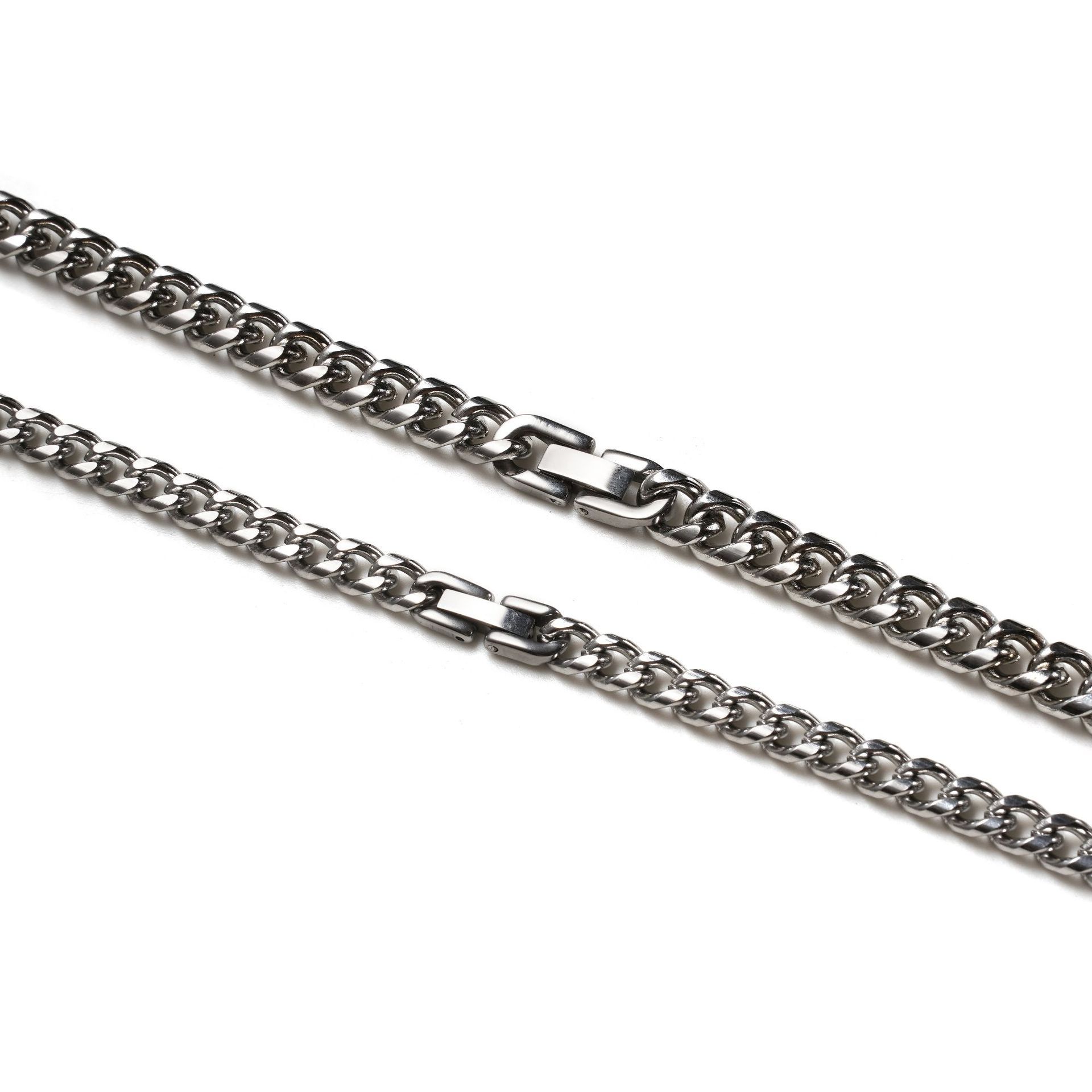 Cadena cubana transfronteriza hiphop hombres y mujeres de moda ins hip hop exagerado High Street todo fósforo titanio acero grueso collar al por mayor