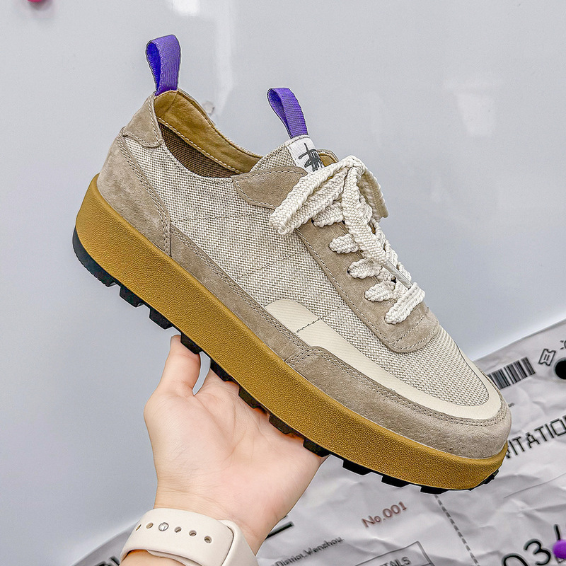 Men's Shoes Spring and Summer New Style Board Shoes Vintage Jogging Shoes Low-top All-match Fashion Casual Shoes Breathable Platform sneaker