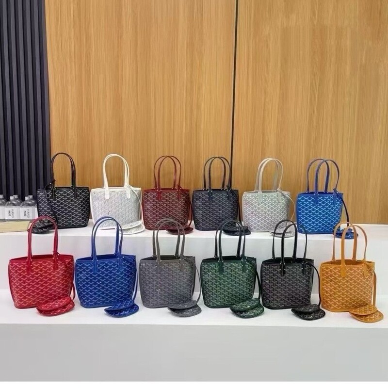 New Glossy Mini Women's Bag Goyard Bag Set Tote Shopping Bag Handbag Dog Tooth Pattern Tote