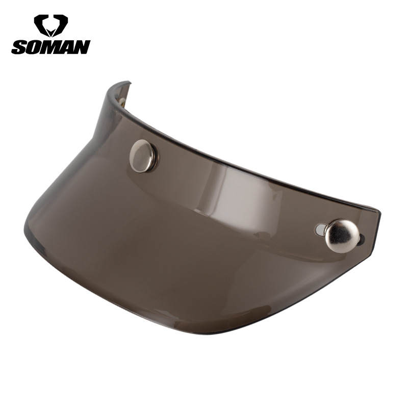 Casco de motocicleta casco vintage Borde de tres botones casco de motocicleta protección solar casco pequeño cuerpo medio casco borde