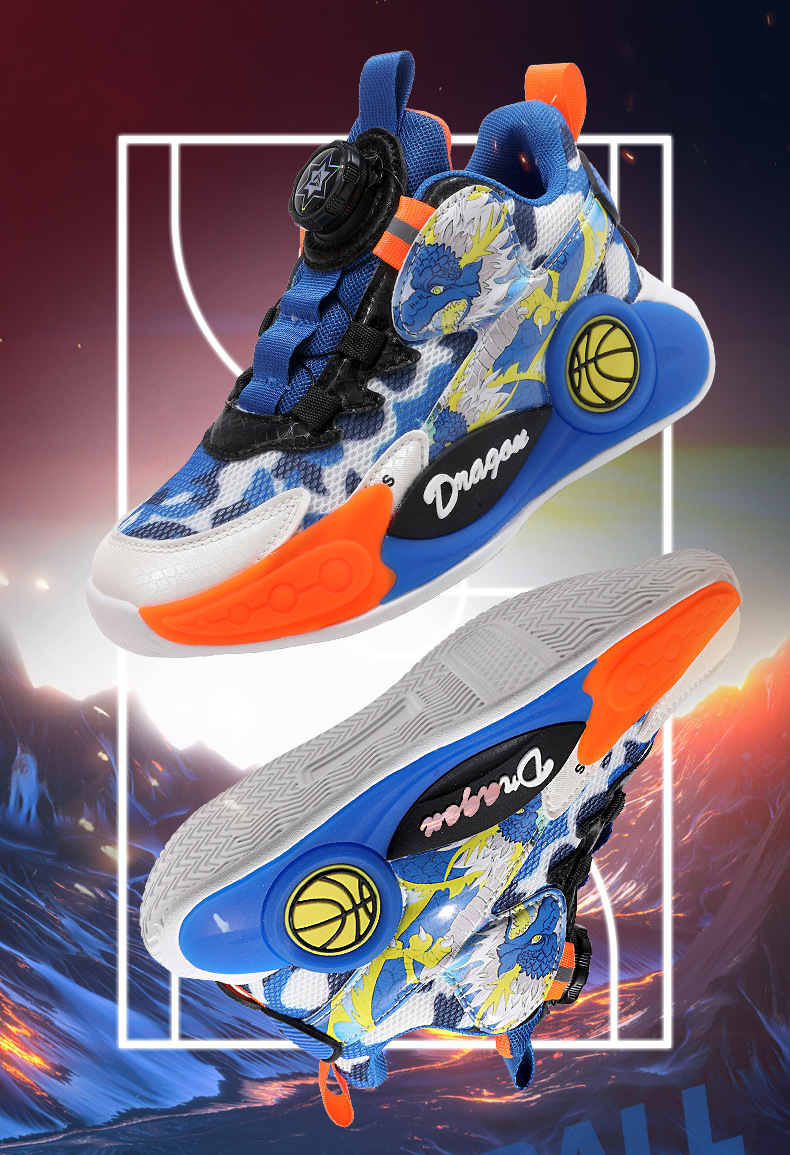 曼巴足迹 儿童篮球鞋春夏男童网面透气运动鞋小学生实战训练