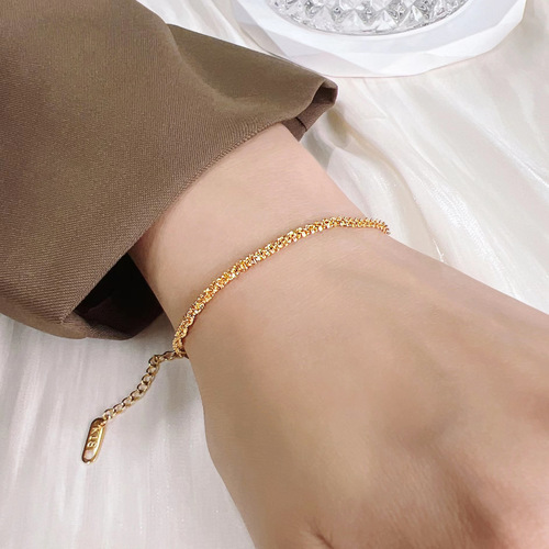 Sparkling Gypsophila Bracelet Women's Gypsophila Bracelet Ins Light Luxurious Temperament High-end 18k Gold Plated