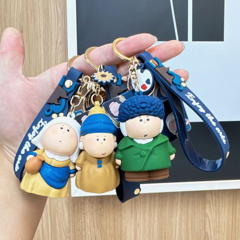 Car Cartoon Age Artist Keychain Couple Cute School Bag Pendant Key Chain Creative Small Gift Wholesale
