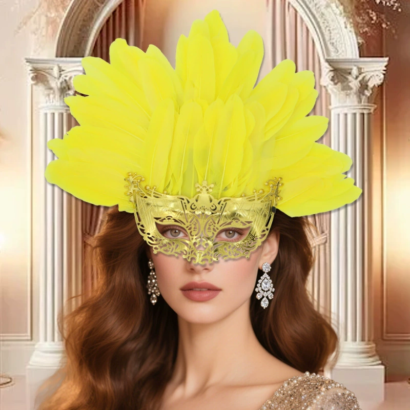 Эксклюзивная маска-футляр для Feather Electroplated Half-Face Beauty Halloween Fox Venetian masquerade mask
