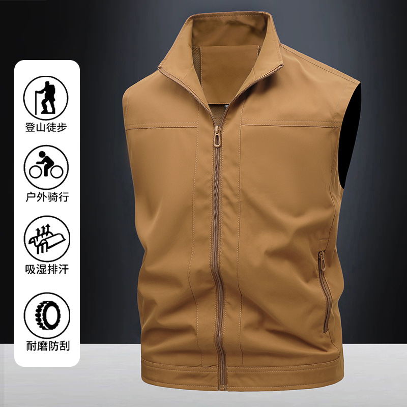 Verano montaña pesca al aire libre fotografía herramientas chaleco chaleco fino a prueba de viento chaleco de comercio exterior hombres multibolsillo personalizado