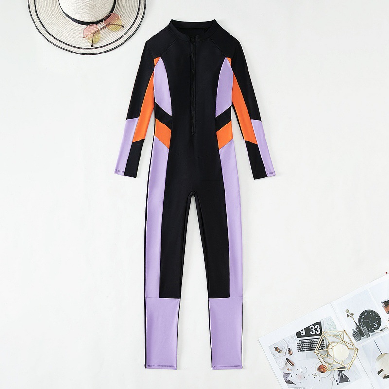 Surfing sports one-piece swimsuit women's wholesale tight-fitting slim belly-covered plus size swimsuit spa conservative swimsuit