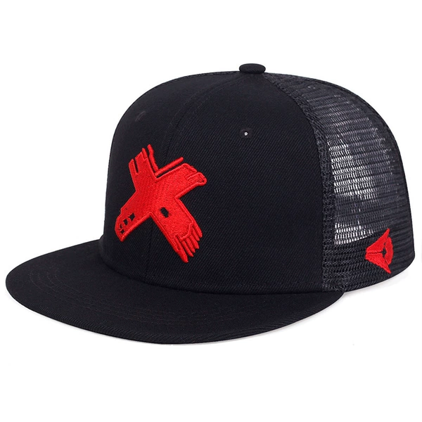 Red hair mesh, hat