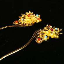 复古汉服饰配原创设计铜镀金古装汉服发饰簪子鎏金发簪子复古