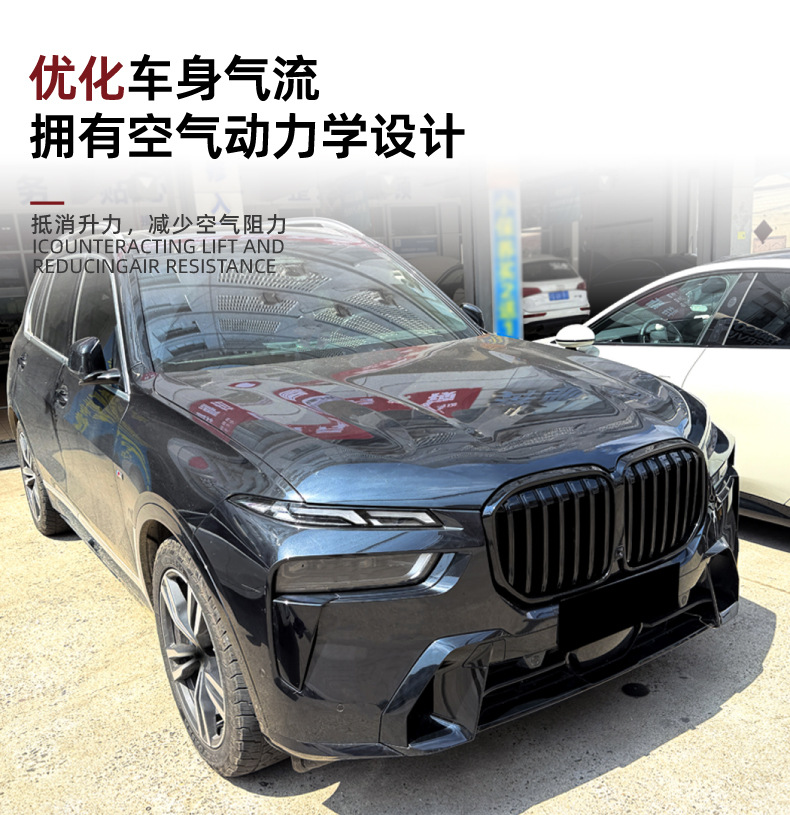 Suitable for BMW X7 G07 LCI 2023+ single-line front grille exterior modification accessories