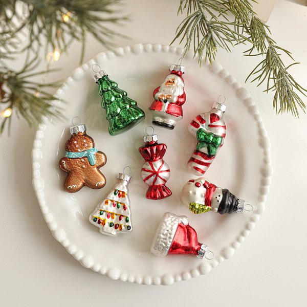 Christmas glass cartoon pendant for elderly