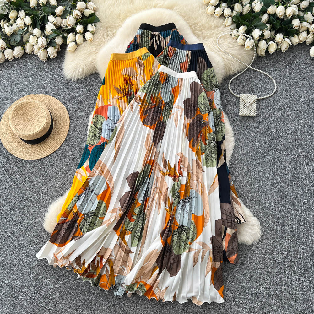 Summer retro fashionable long skirt