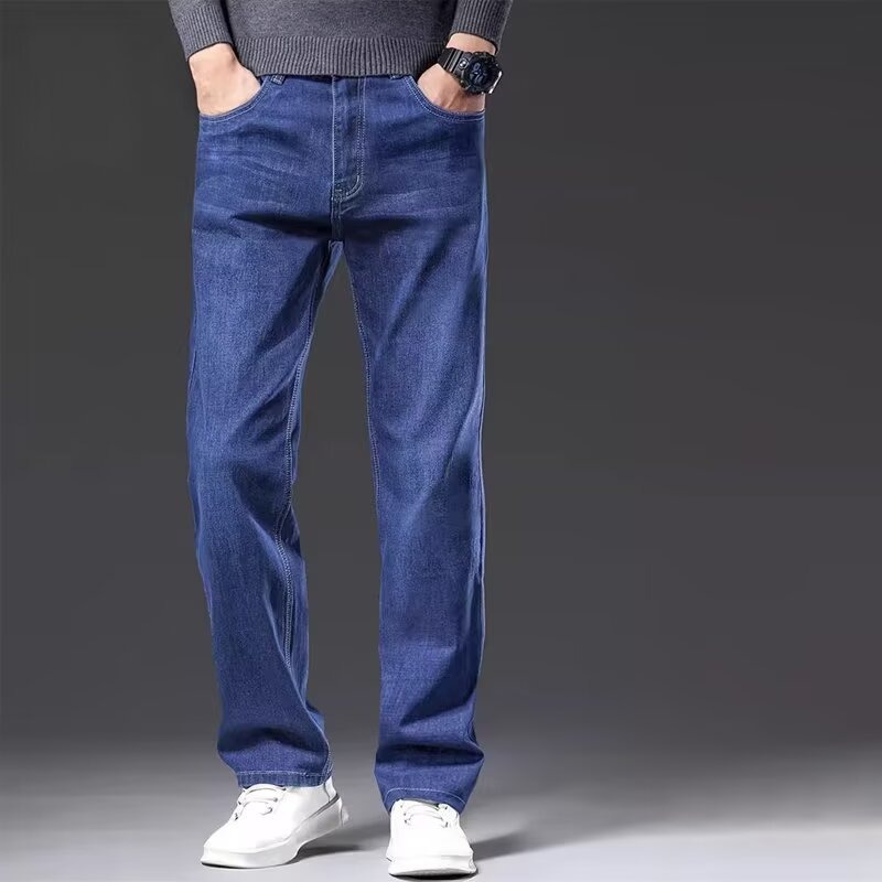 2026 primavera y otoño nuevos pantalones jeans de hombre relajados recto casual versátil pantalones de hombre delgados pantalones largos de otoño image 4