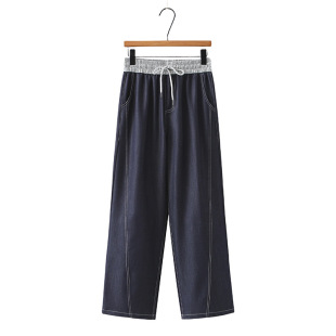 2025 Spring and Summer Tencel Jeans High Waist plus size Women's Pants Slimming Chubby Girl Wide Leg Straight Leg Pants Thin Pants 2517