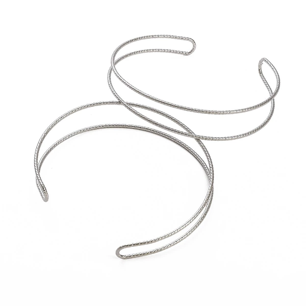 Platinum flower-patterned double-thread bracelet 1 piece/pack, about 4g