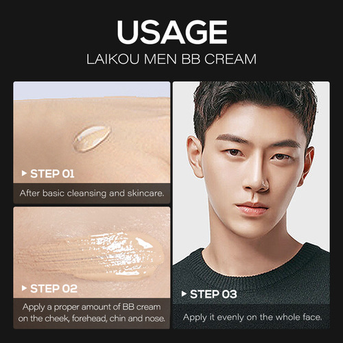 LAIKOU Men's BB Cream Manufacturer Moisturizing and Concealing Makeup Beginner Cosmetics One Piece Dropshipping