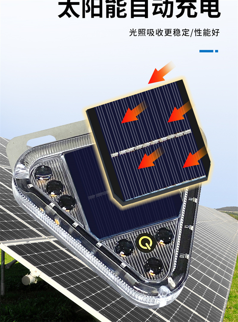 Solar Flash Light Car Anti-Rear Collision Truck Flash Led Light Strong Light Strong Magnetic Installation-Free Car Warning Light