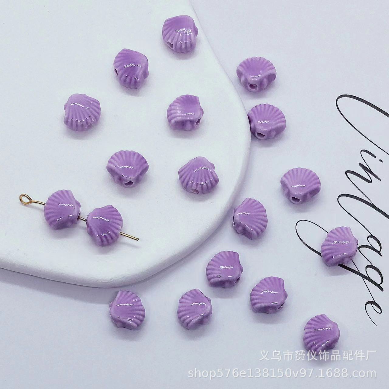 貝殻陶磁器散珠diyマカロン手作りアクセサリーブレスレットネックレス耳飾りビーズ部品材料卸売り