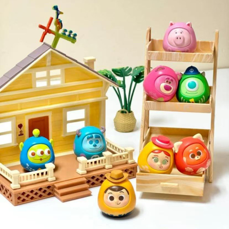Authentic Disney Pixar Series Daruma Mini Blind Box Trendy Toy Figures Cute Figurine Ornaments Wholesale