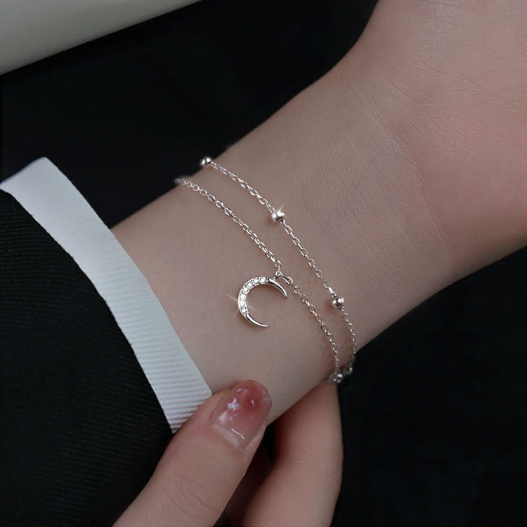 Sunrise Double Layer Star And Moon Bracelet Minimalist Jewellery_voghion.com