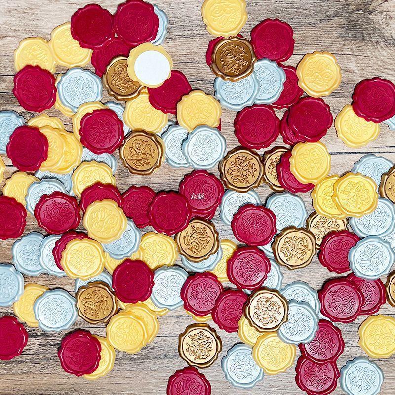 왁스 봉인 왁스 봉인 입체 떠 있는 봉인 복고풍 스타일 장식 자체 접착 초대장 봉투 연애 편지 봉인 X20