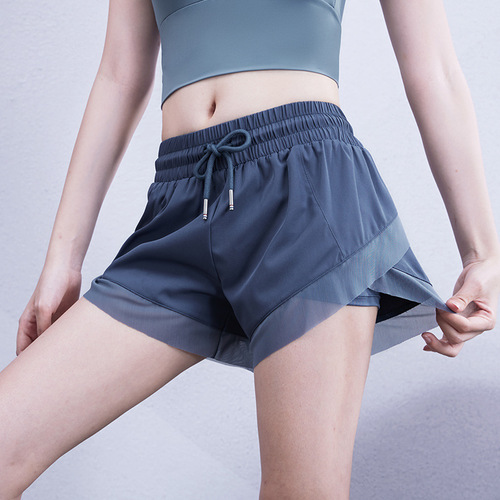 Cross-border sports shorts women's summer anti-exposure casual quick-drying running fitness pants loose high-waisted yoga pants