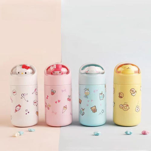 Sanrio Landscape Figure Insulated Cup Cute Cartoon High-Quality Corgi Dog Unisex Stainless Steel Portable Water Cup