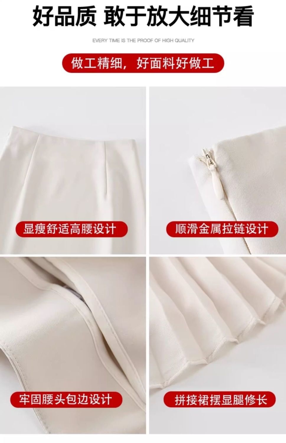 Váy chữ A dài thiết kế xếp ly phối voan cảm giác suit màu xám — màu đen, màu xám, màu mơ chi tiết 11