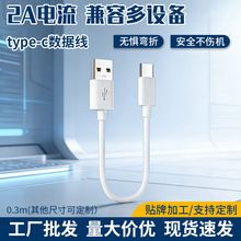 30cm短款typec 2A充电线 充电宝便携手机快充数据线 工厂现货直供