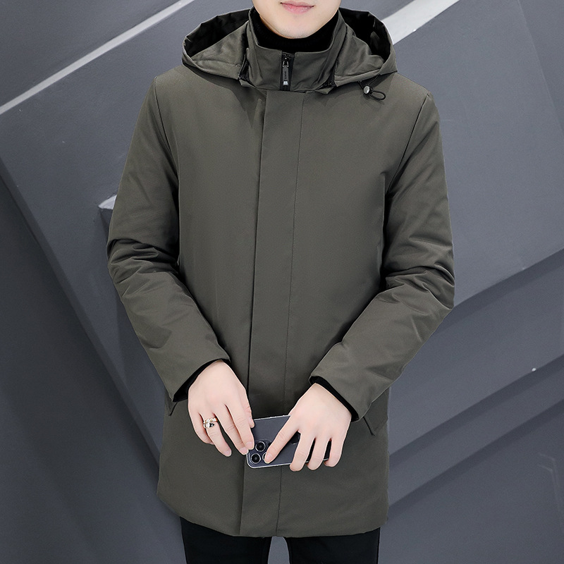 Chaqueta acolchada de algodón para hombres invierno 2023 nueva chaqueta acolchada de algodón chaqueta de moda Otoño e Invierno gabardina de longitud media engrosada chaqueta acolchada de algodón para hombres