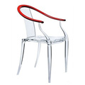 新中式透明椅子亚克力简约现代扶手椅北欧塑料餐椅太师椅创意圈椅