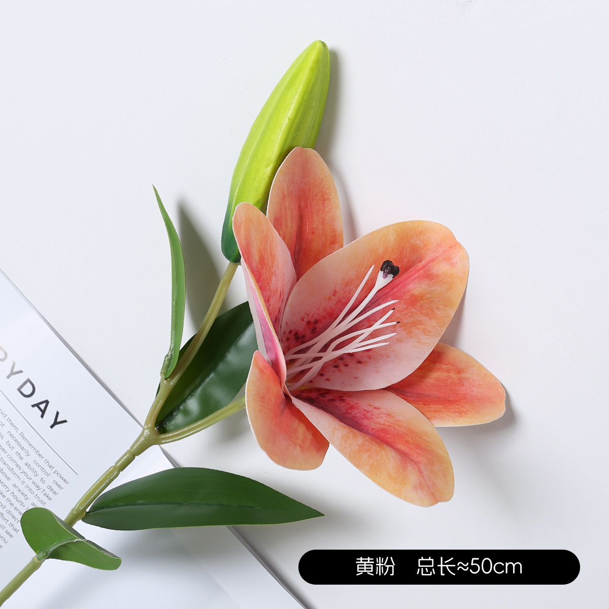 Simulación impresión 3D, sensación de película, lirio de varilla larga, hogar, hotel, decoración floral, flor falsa, lirio de simulación