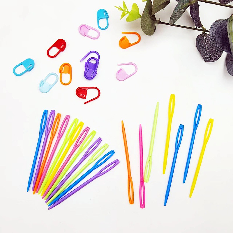 In-Stock Wholesale Plastic Crochet Markers Small Pins Handmade Knitting Yarn Needles Sewing Crochet Tools Accessories