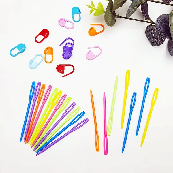 In-Stock Wholesale Plastic Crochet Markers Small Pins Handmade Knitting Yarn Needles Sewing Crochet Tools Accessories