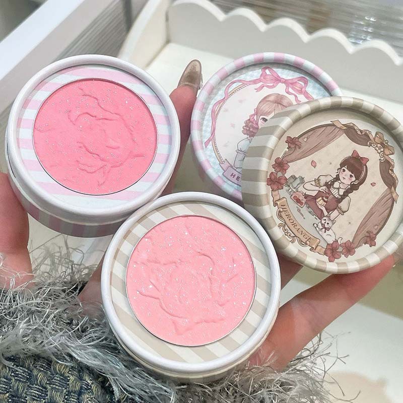 HERORANGE Sweet Wild Yue Face Embossed Blush Desnudo Maquillaje tierno no volante polvo natural coreano