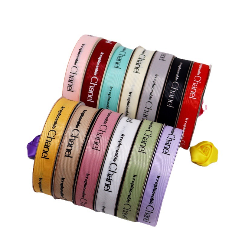 Xiaoxiangfeng Letras inglesas Cinta Embalaje de flores Pastel de cumpleaños Cinta Centro comercial Disposición de exposiciones Cinta acanalada Transfronteriza