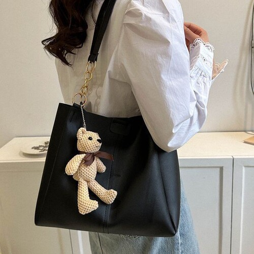 Women's Large Capacity Bags 2024 New Fashion Casual Solid Color Summer Simple Trendy Hang Tags Single Shoulder Tote Bag